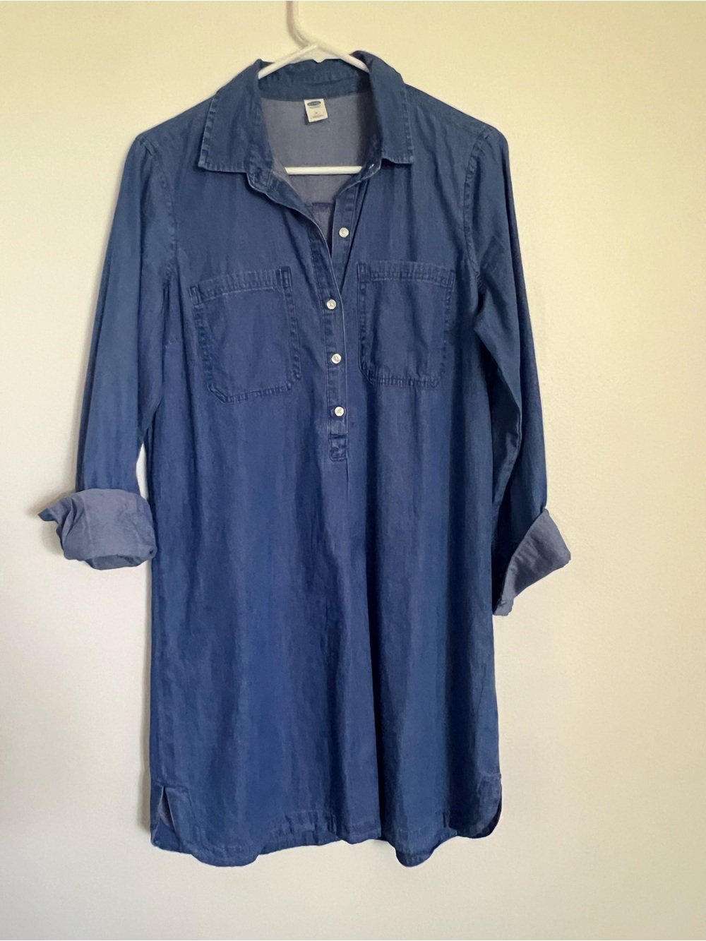 Old Navy Chambray Button Tunic Dress in Blue